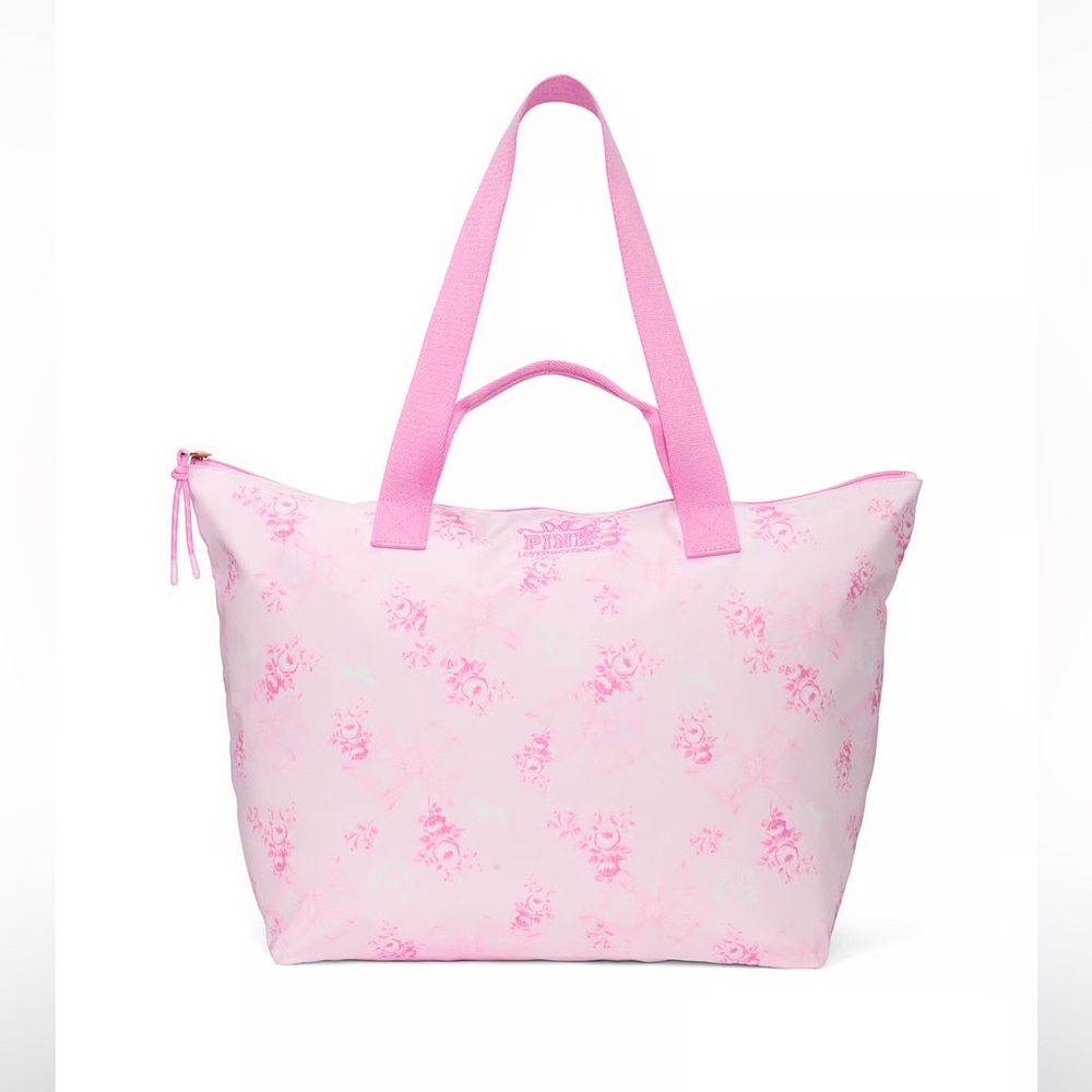 PINK x LOVESHACKFANCY VIRAL Tote, Large, Beaux Icons, Brand New